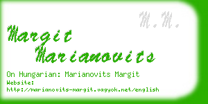margit marianovits business card